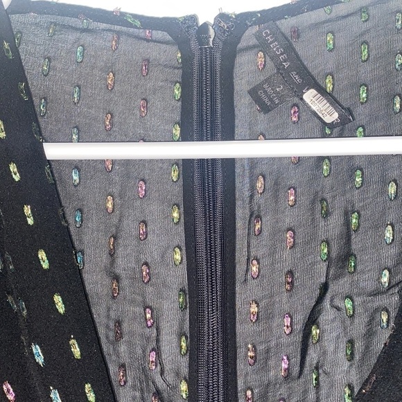 Chelsea and Walker Iman Metallic Silk Blouse Top - Picture 8 of 14